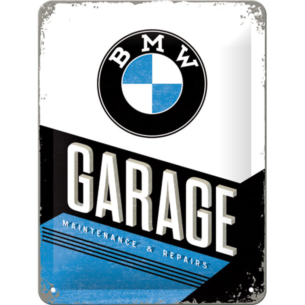 Placa metalica - BMW - Garage - 15x20 cm